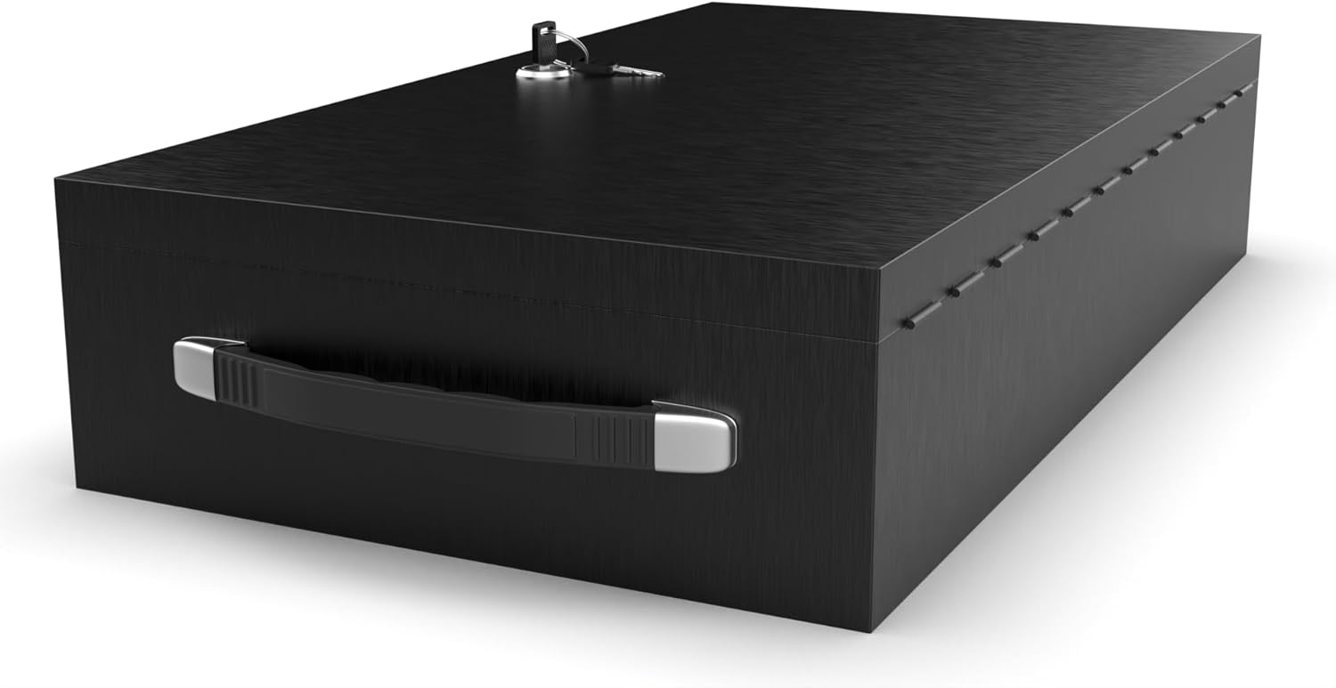 Caja fuerte grande ignífuga, se adapta a documentos legales y más plana, caja de seguridad de acero para el pecho, resistente al fuego para proteger