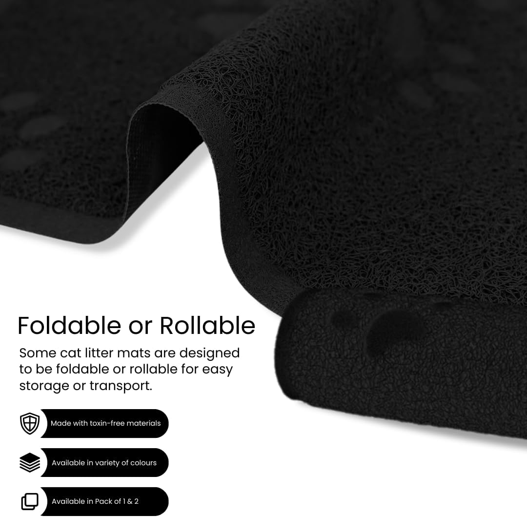 Andalus – Tapete grande para arena para gatos, paquete de 1, impermeable, antideslizante y fácil de limpiar, para atrapar basura de mascotas extra