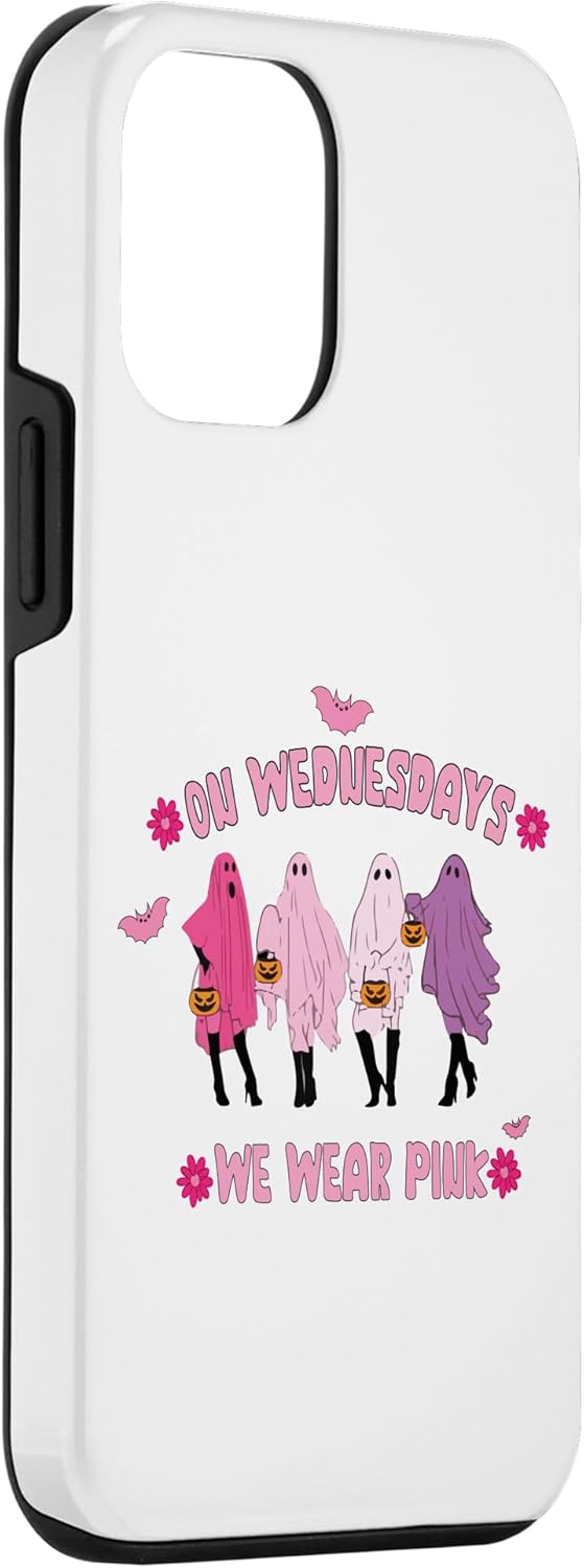 iPhone 12 mini El miércoles llevamos rosa lindo fantasma Halloween caso de cáncer de mama