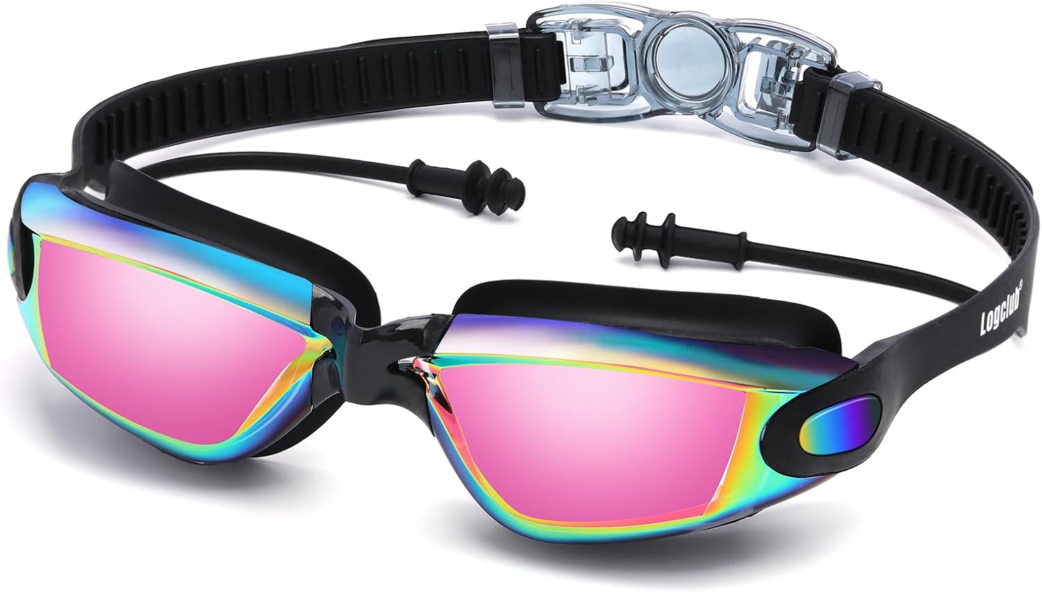 logclub Swim Goggles for Men Women – Adult Swimming Goggles Anti Fog UV Protection No Leak with Ear Plugs