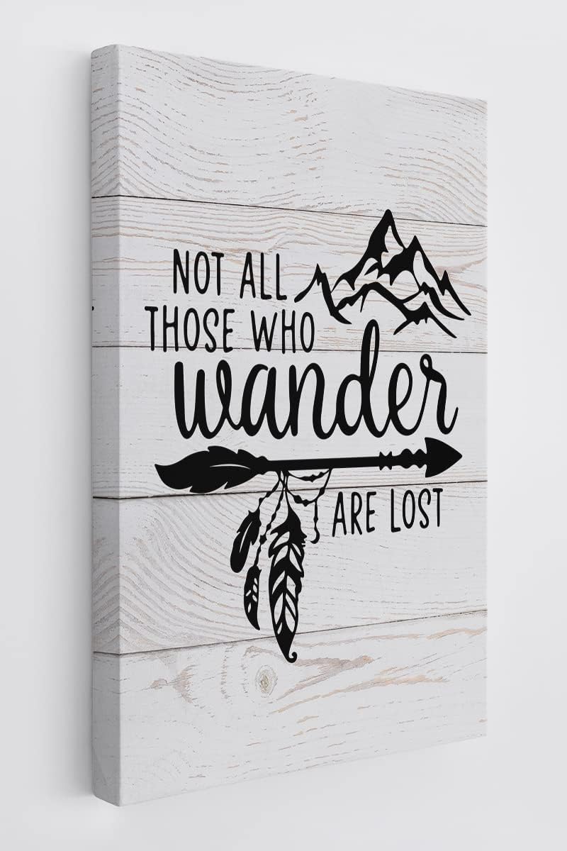 BXFAHZJ Lienzo decorativo para pared con texto en inglés Not All Those Who Wander Are Lost con temática de aventura de granja de 11 x 14 pulgadas,
