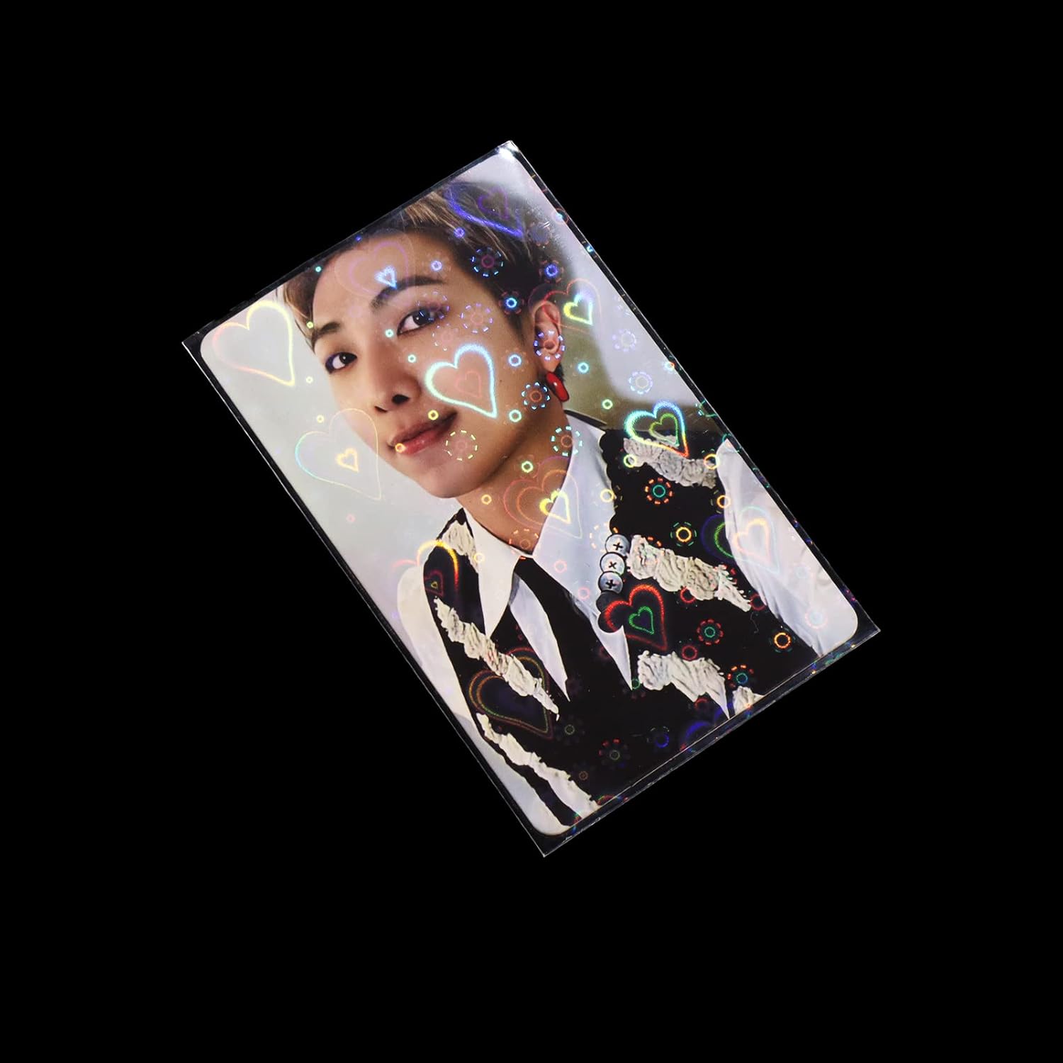 100 fundas holográficas para tarjetas Kpop, fundas para tarjetas fotográficas, mini protectores de fotos para bolsillos de carpeta (2.23 x 3.31