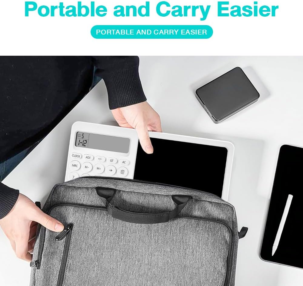 Zuukoo Bloc de notas con tableta de escritura LCD de 8 pulgadas, calculadora de escritorio con bolígrafo de escritura, calculadora pequeña con
