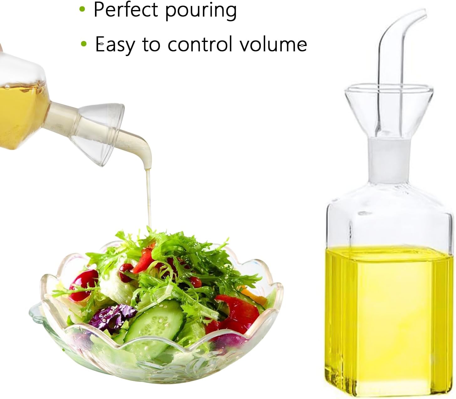 Floatant Vertedor de aceite de oliva Vinagre de aceite de oliva Cocinar vino cotainer aderezo de ensalada Botella de aceite de vidrio Botella de