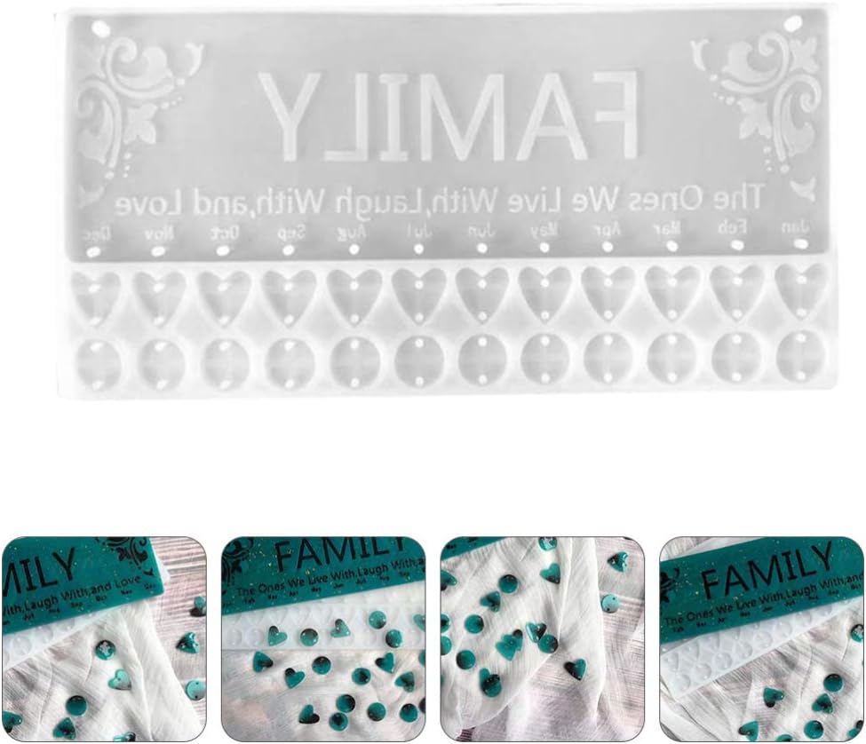Moldes de resina familiar DIY para recordatorios de cumpleaños familiares, molde para colgar en forma de corazón redondo, molde de resina epoxi de