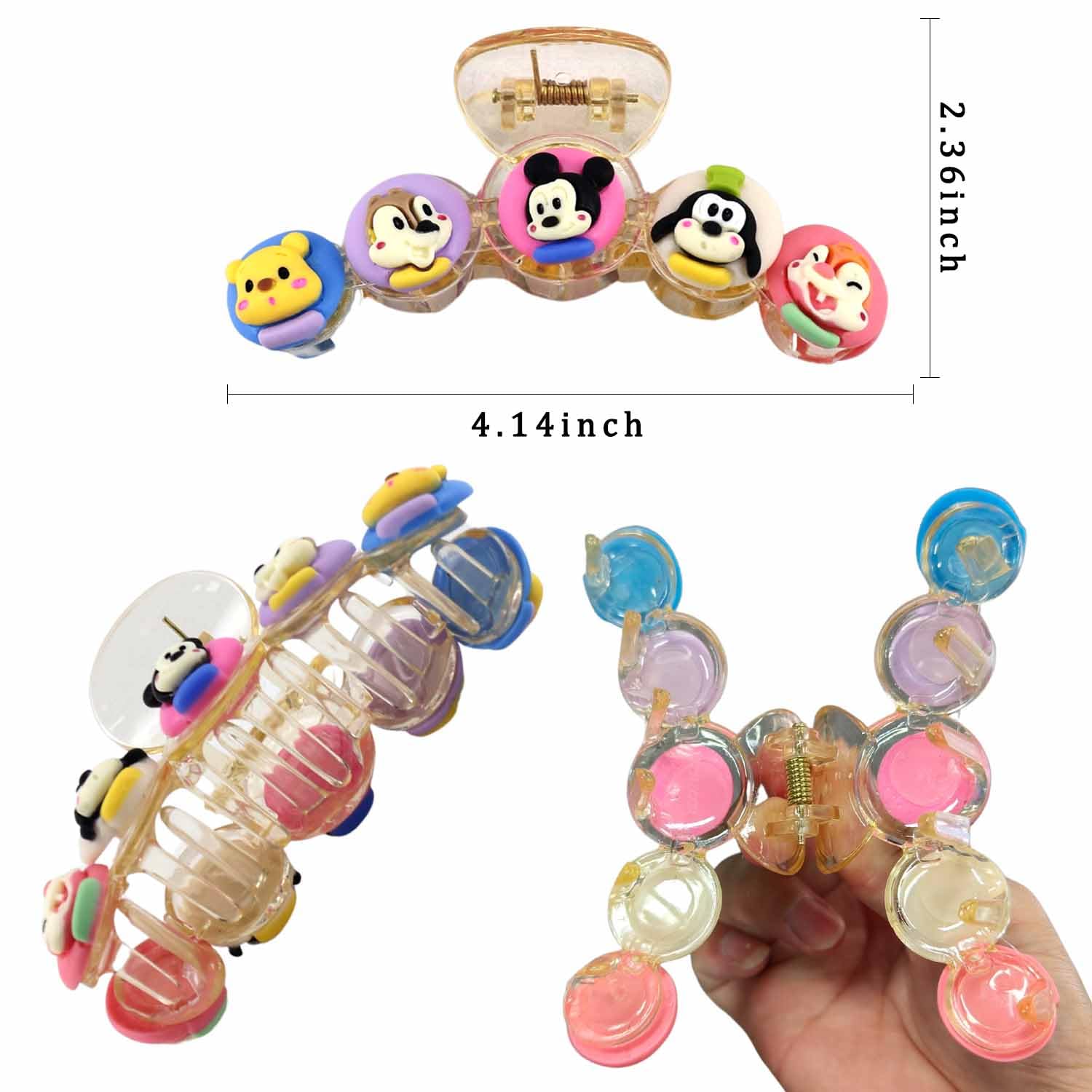 Pinzas para el cabello con diseño de caricaturas, 1 unidad, con personajes de ratón de anime, pinzas de sujeción fuerte para mujeres, accesorios