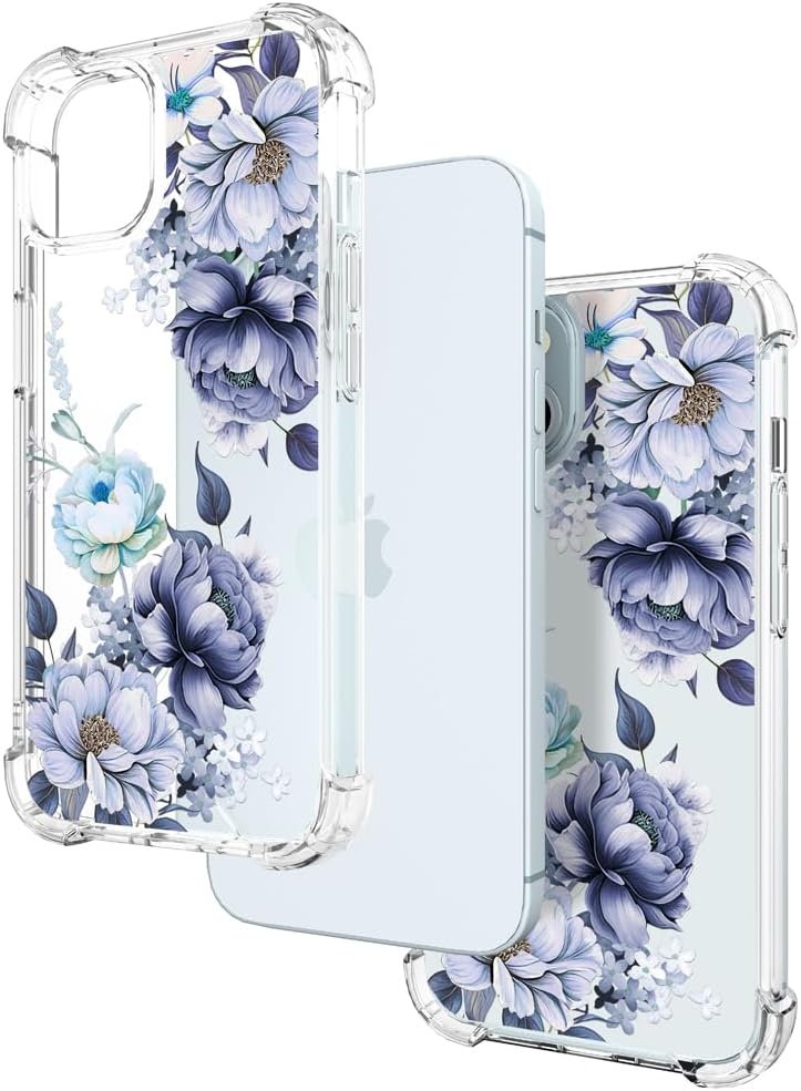 Funda para iPhone 15 para mujeres, diseño de flores y flores, bonita funda de diseño de flores estéticas para niñas compatible con iPhone 15, color