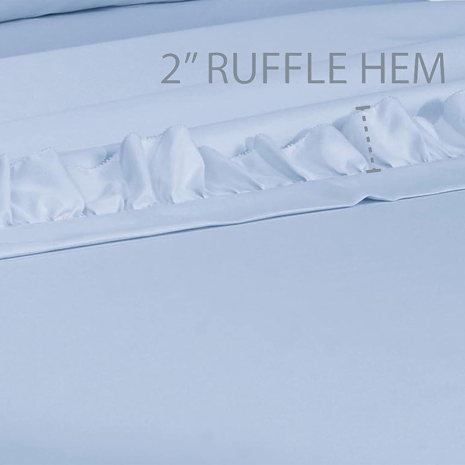 Swift Home Elegante diseño de dobladillo con volantes de 2 pulgadas en sábana encimera y fundas de almohada, resistente a las arrugas, resistente a