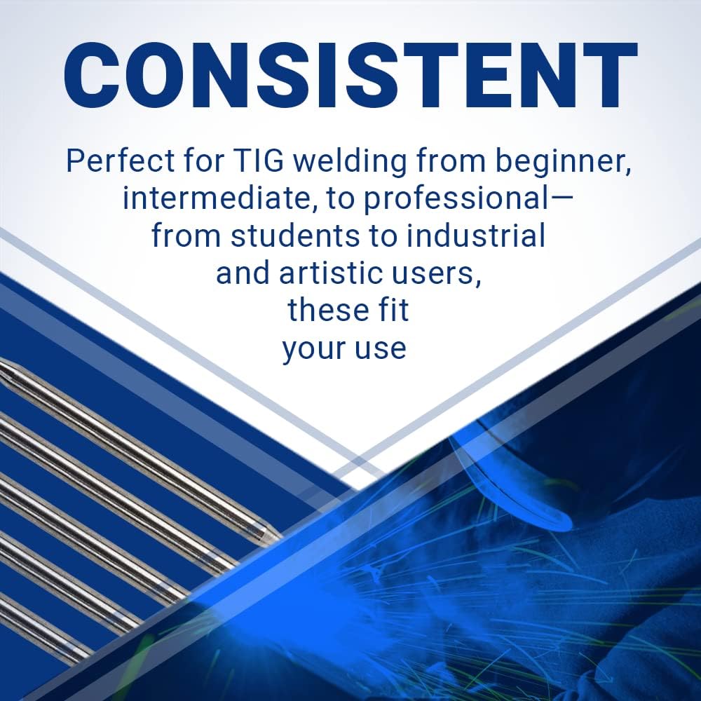 Midwest Tungsten Service TIG Electrodos de soldadura de tungsteno paquete de 10 unidades(blanco – 0,8% circonio, 332 pulgadas)