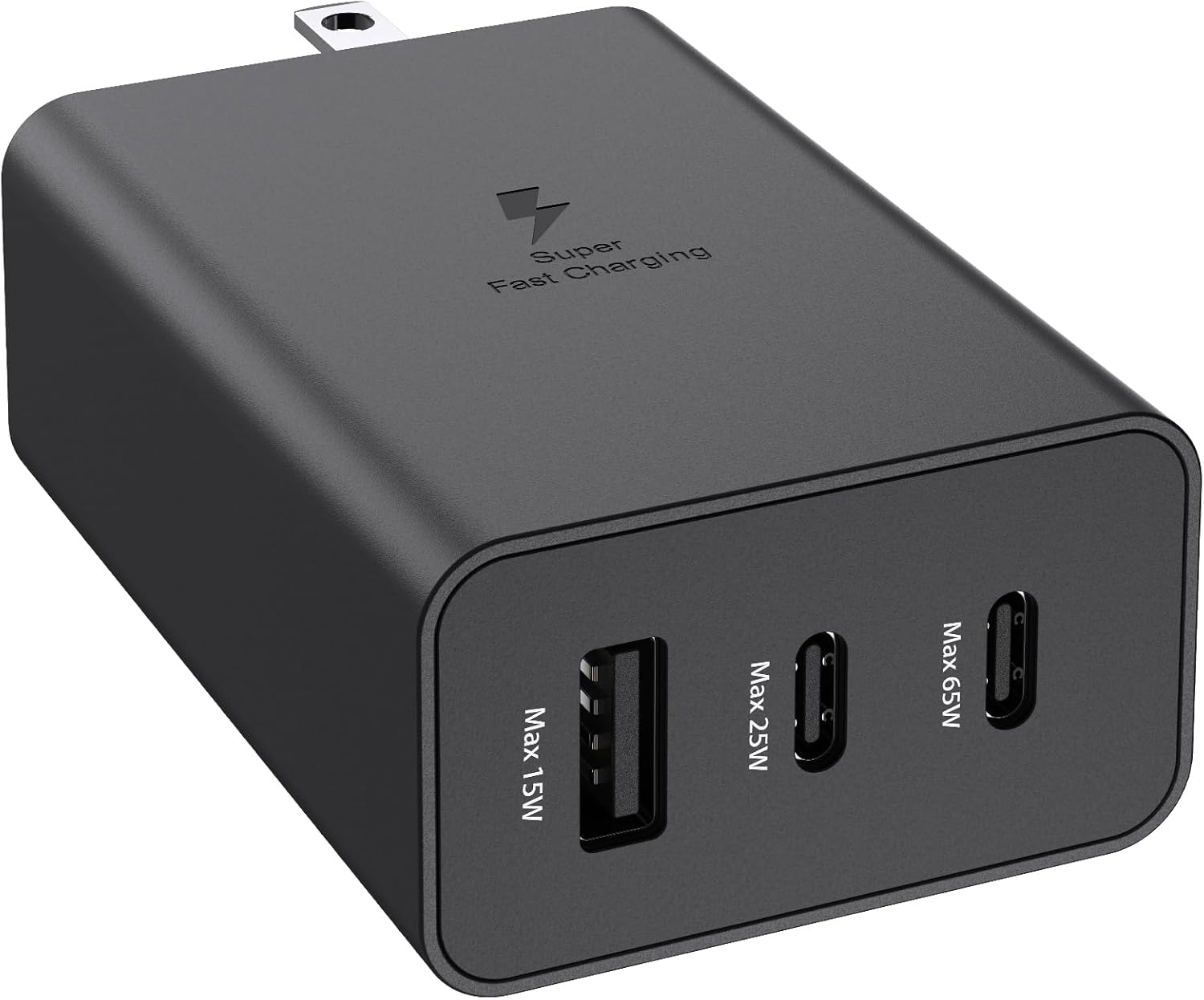 Samsung 65W Trio Adapter-3-Port GaN Cargador de pared de carga súper rápida para Samsung Galaxy S23 UltraS23S23+S22 UltraS22S21S20Note
