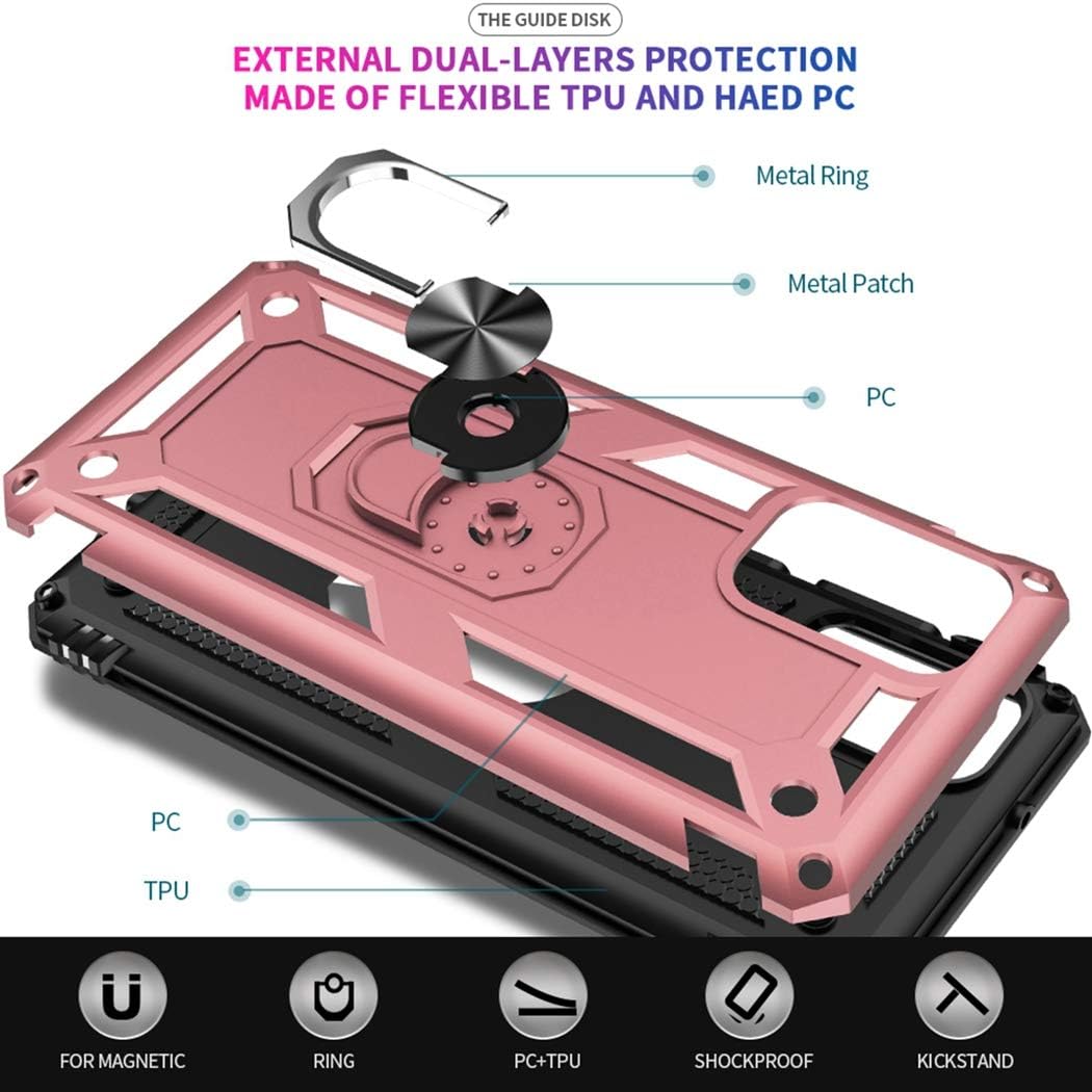 Funda para Galaxy S10 LiteSamsung A91, grado militar soporte magnético para anillo de automóvil, soporte de soporte protector para Samsung Galaxy