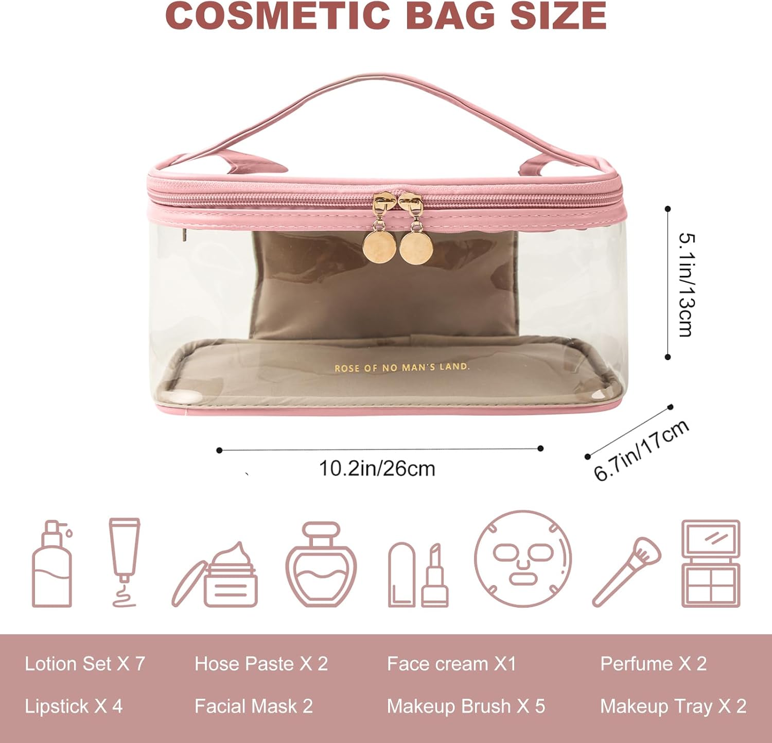 Bolsa de viaje para cosméticos, bolsa de cosméticos de doble capa, bolsa de maquillaje grande, bolsa de maquillaje de viaje, bolsa organizadora de