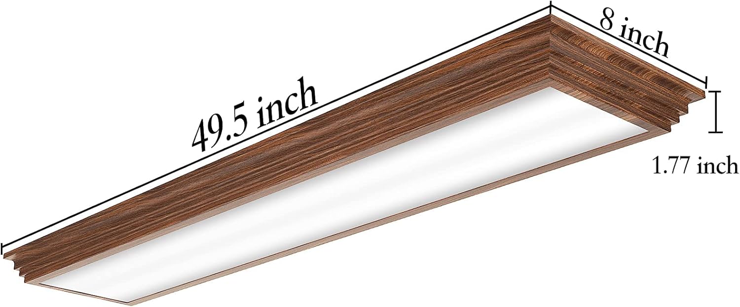 FAITHSAIL Lámpara LED de 4 pies, 48 LED de techo envolvente con 3000 K4000 K5000 K CCT seleccionable, luz LED de cocina de 4 pies con marco de