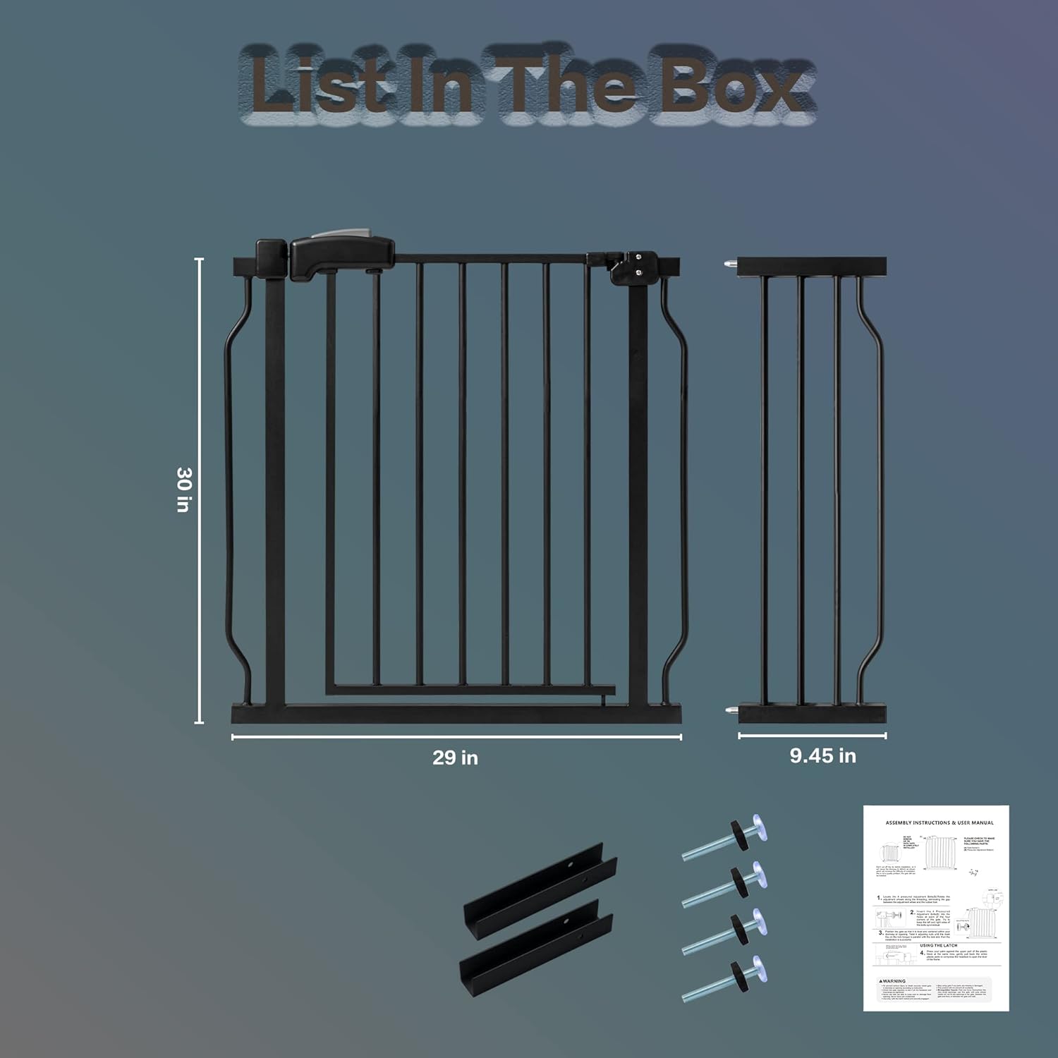 Puerta extra ancha para bebé, de 30 pulgadas de alto, para la casa, escaleras, puertas, puerta de tensión montada a presión interior, caminata a