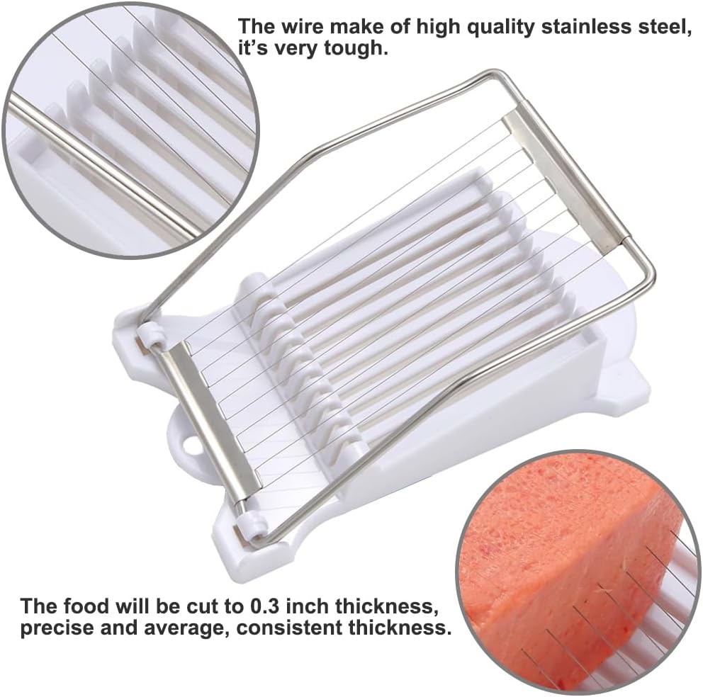 Luncheon Meat Slicer,Stainless Steel Wire Egg Slicer, Cutter for Fruit,Onions, Strawberry Avocado Mango Tomato Banana Tofu