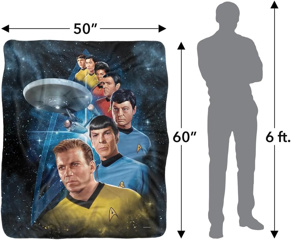 Star Trek – Manta de 50 x 60 pulgadas, manta de sherpa de tacto sedoso de Among The Stars, manta supersuave