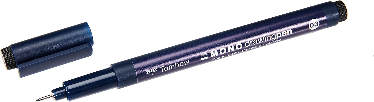 Tombow WS-EFL03 Fineliner Mono Pluma de Dibujo Ancho de Línea 03 Negro