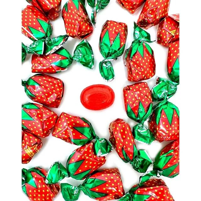 Arcor Bon Bons Candy rellenos de fresa, 2 libras aproximadamente, 120 piezas de caramelos duros con sabor a fruta, dulces de Navidad a granel