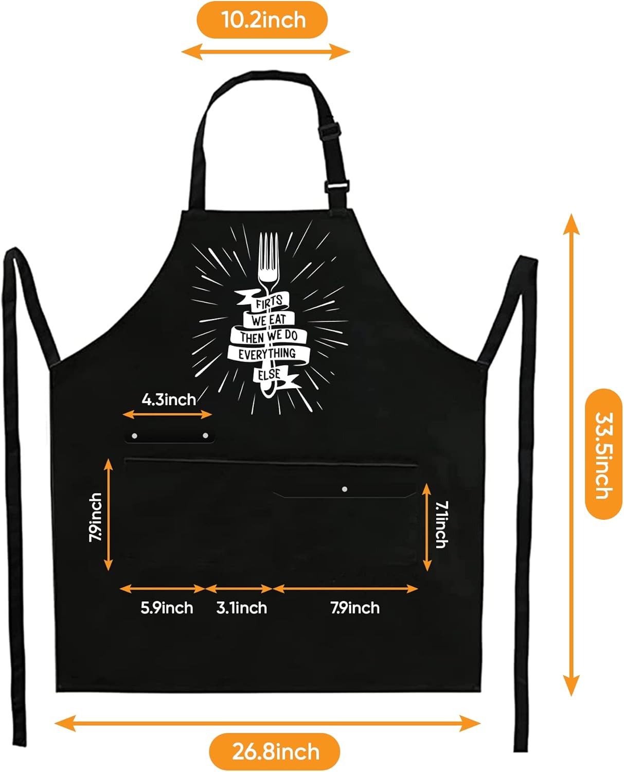 Delantales divertidos para hombres con 4 bolsillos espaciosos – Regalos perfectos para hombres – Delantales de cocina a la parrilla, barbacoa chef