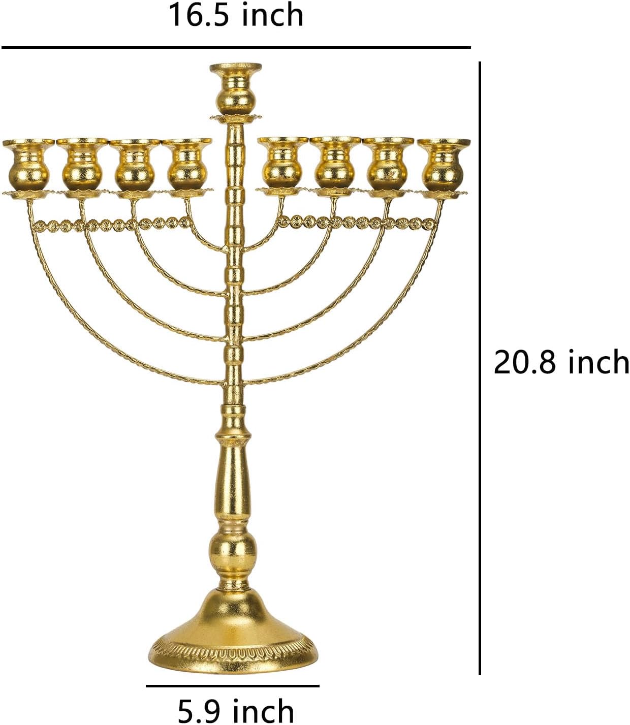Portavelas de oro con 9 ramas de menorás, portavelas para Hanukkah, Shabat, Templo de Jerusalén