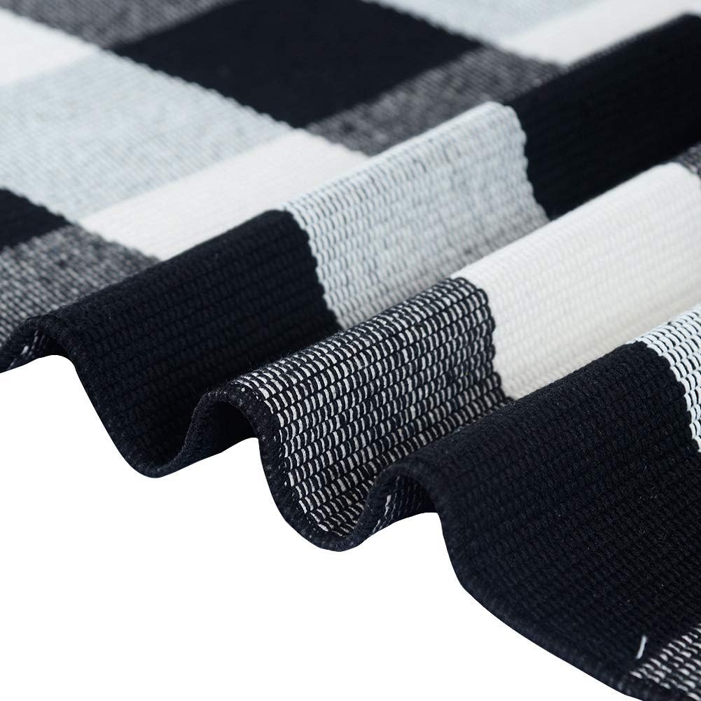 Carvapet Buffalo – Alfombra de área a cuadros negros y blancos de 27.5 x 43.3 pulgadas, tapete de bienvenida para interiores y exteriores, para