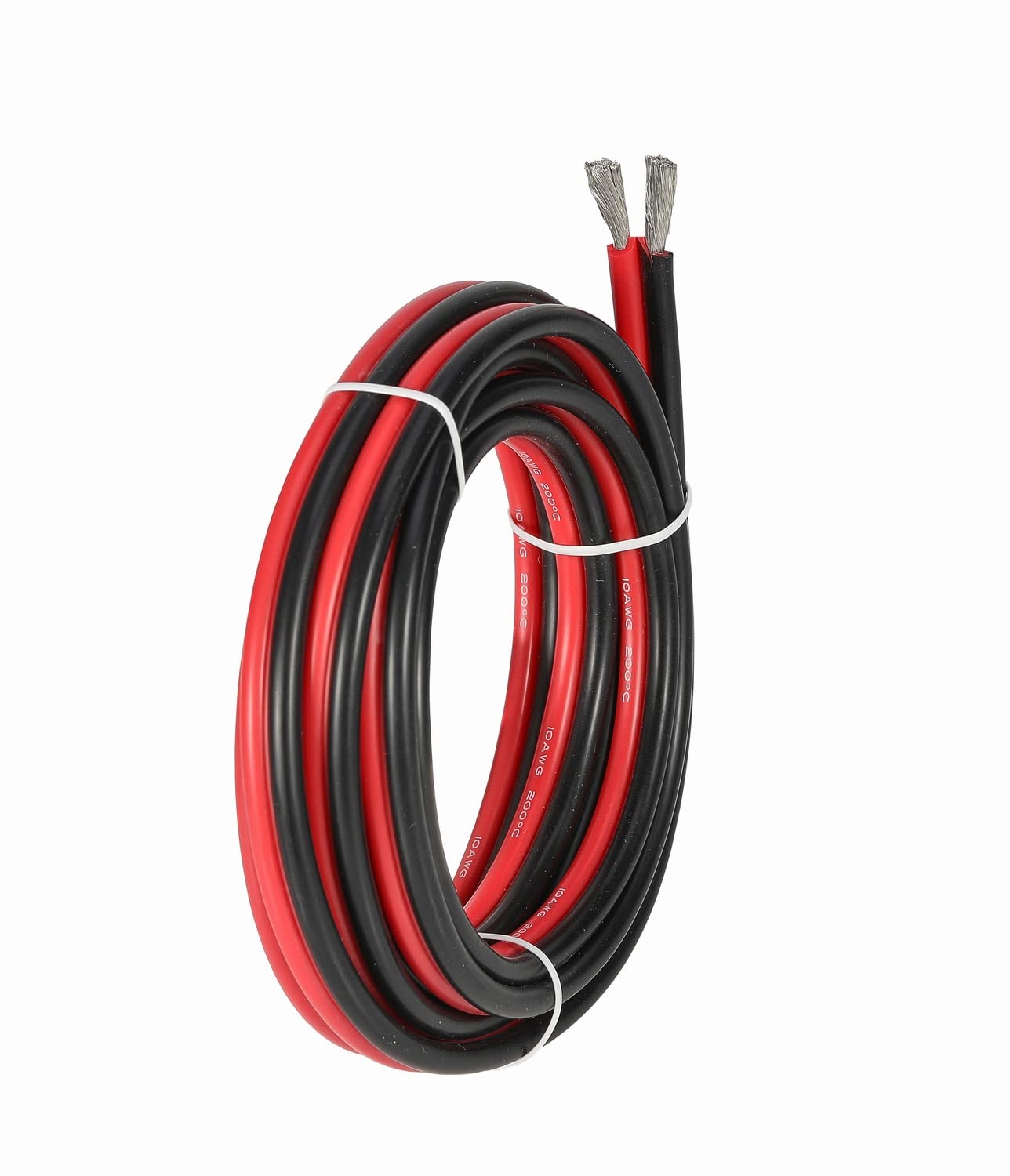 Alambre de silicona 10 AWG 2 conductores línea de cable paralelo de 20 pies 10 pies negro y 10 pies rojo alambre trenzado calibre 10 – Alambre de