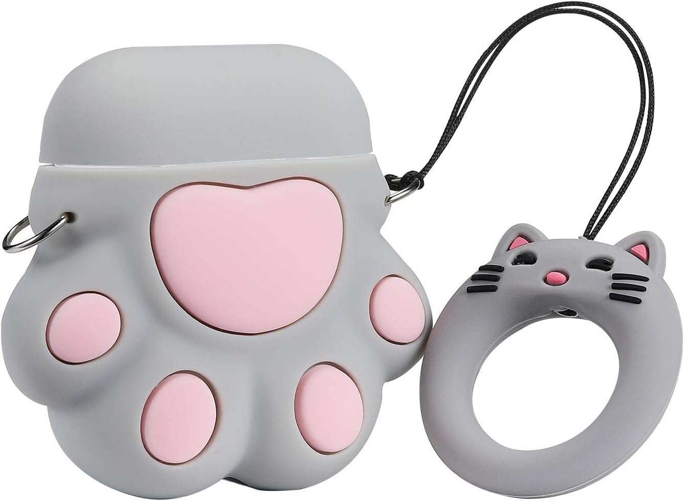 Mulafnxal Funda compatible con Airpods 1 y 2, silicona 3D lindo animal Paw divertido personaje de dibujos animados para funda de Airpods, diseño de