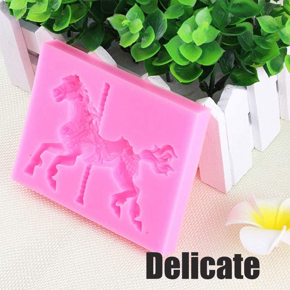 Molde de caballo de carrusel 3D, moldes de silicona para tartas, decoración de pasteles para decoración de tartas de carrusel, moldes de chocolate