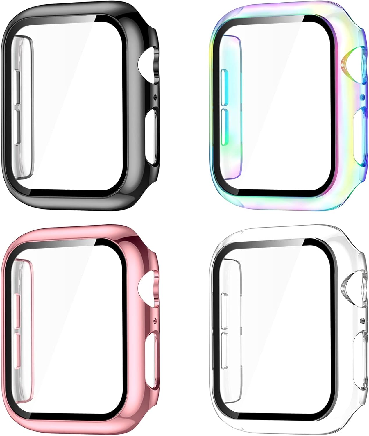 GEAK Protector de pantalla compatible con Apple Watch Case de 1.732 pulgadas Series 4, cobertura completa, cubierta protectora de policarbonato duro