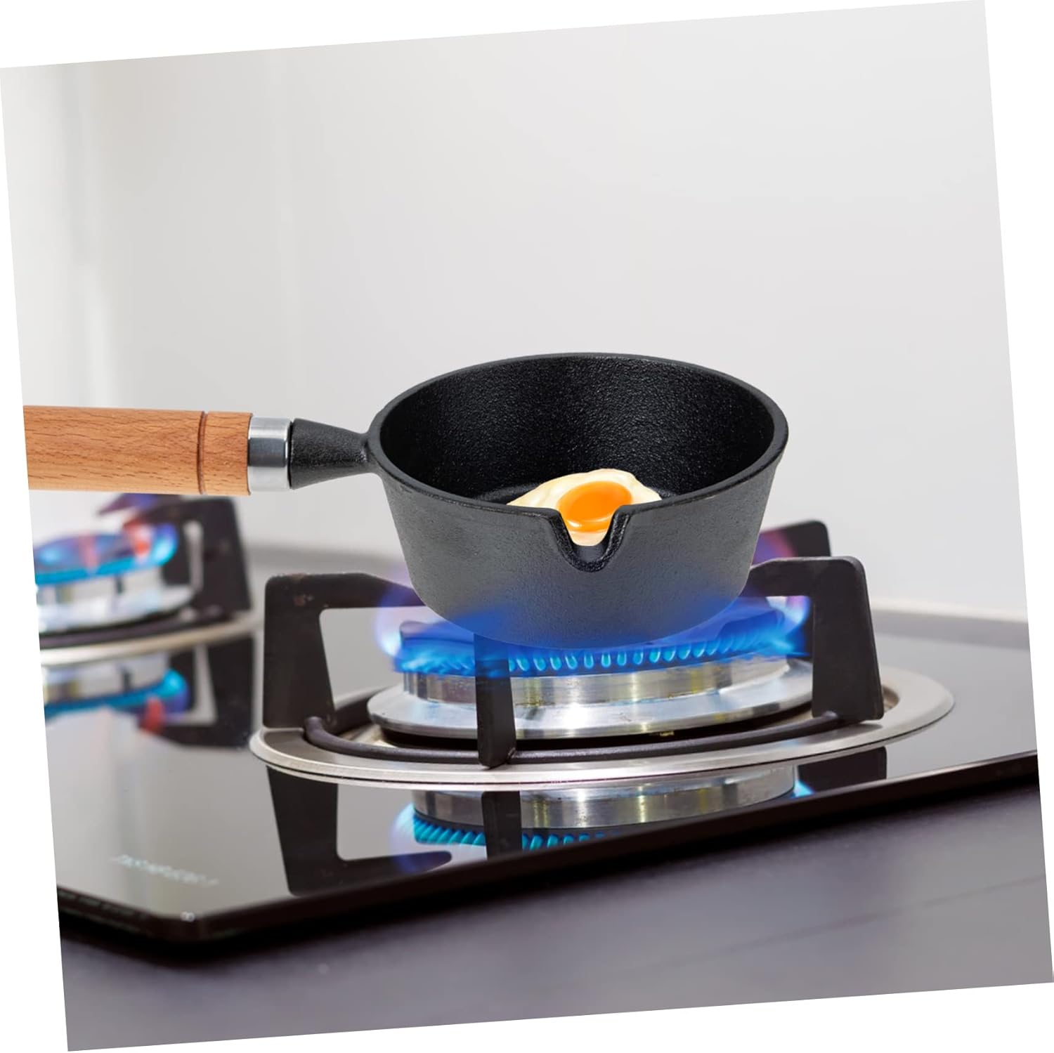 Luxshiny Olla de salsa de aceite caliente con tapa, sartenes japonesas con tapas, utensilios de cocina pequeños, sartén para huevos japoneses,