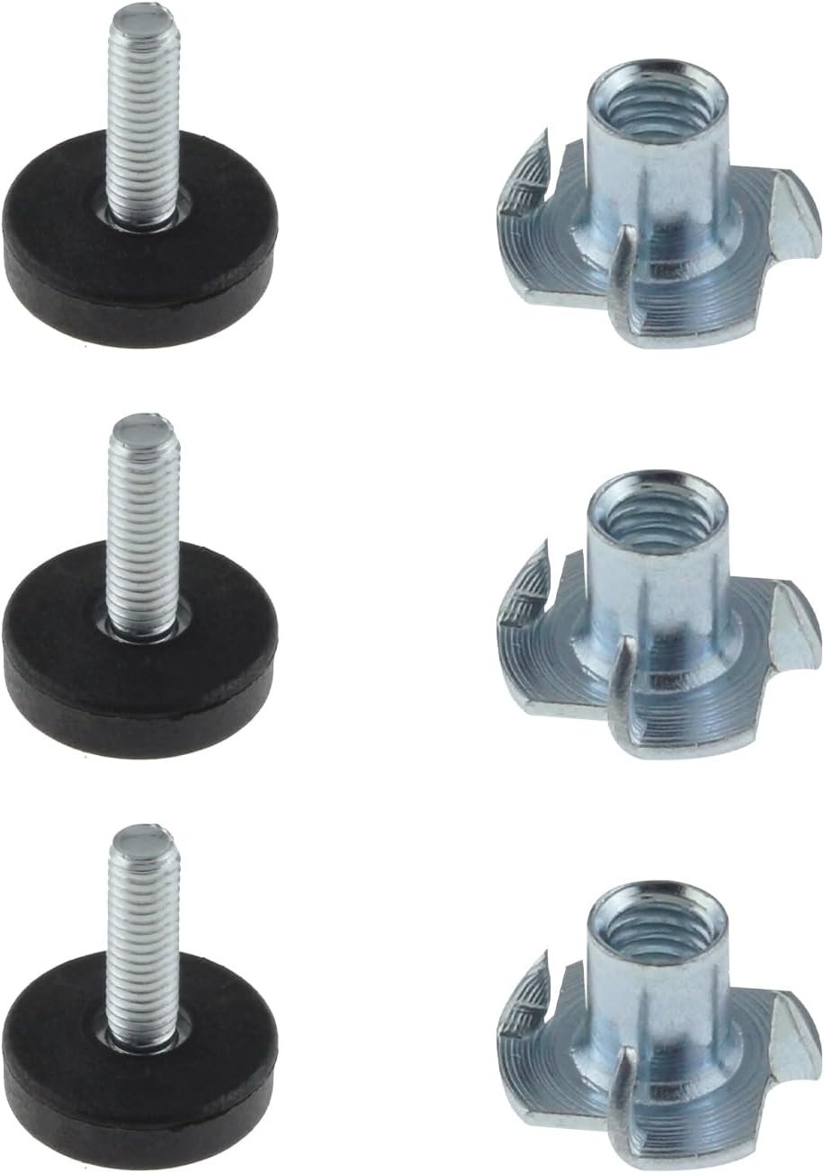 SQXBK 10 tornillos de nivelación de muebles, patas de nivelación ajustables M6 para silla de mesa, gabinete, patio, color negro