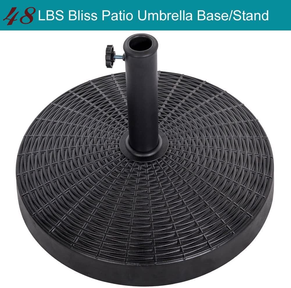 Sundale Outdoor Paraguas con base incluida, sombrilla de patio de 10 pies con base de sombrilla de 48 libras, sombrilla de mesa de poliéster para