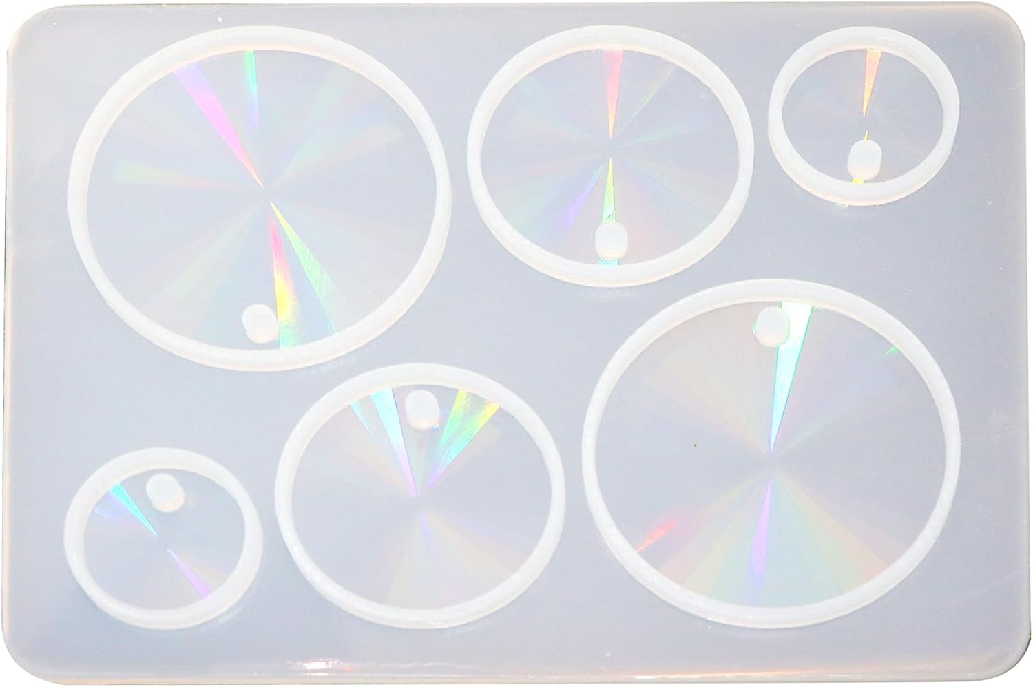 David accessories Moldes de resina holográfica para joyería de aretes con agujero, moldes de silicona para hacer joyas colgantes (transparente 3)