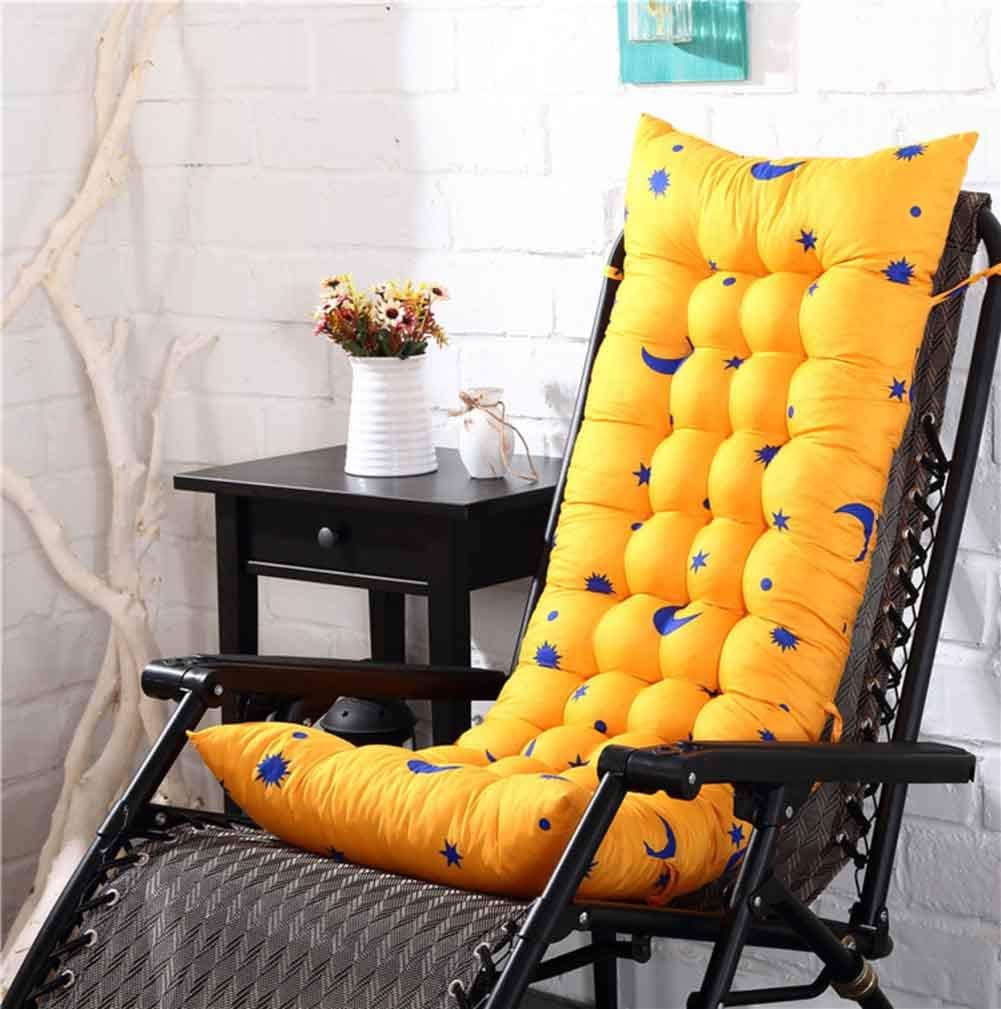 Cojín grueso para silla mecedora de patio con 6 lazos, cojín para silla reclinable de respaldo alto, tapete para silla relajada, cojín de asiento de