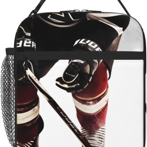 RLDOBOFE Lonchera para mujer, bolsa de almuerzo aislada, con patrón de hockey sobre hielo, lonchera para el trabajo, picnic, bolsa de almuerzo RLDOBOFE Lonchera para mujer, bolsa de almuerzo aislada, con patrón de hockey sobre hielo, lonchera para el trabajo, picnic, bolsa de almuerzo