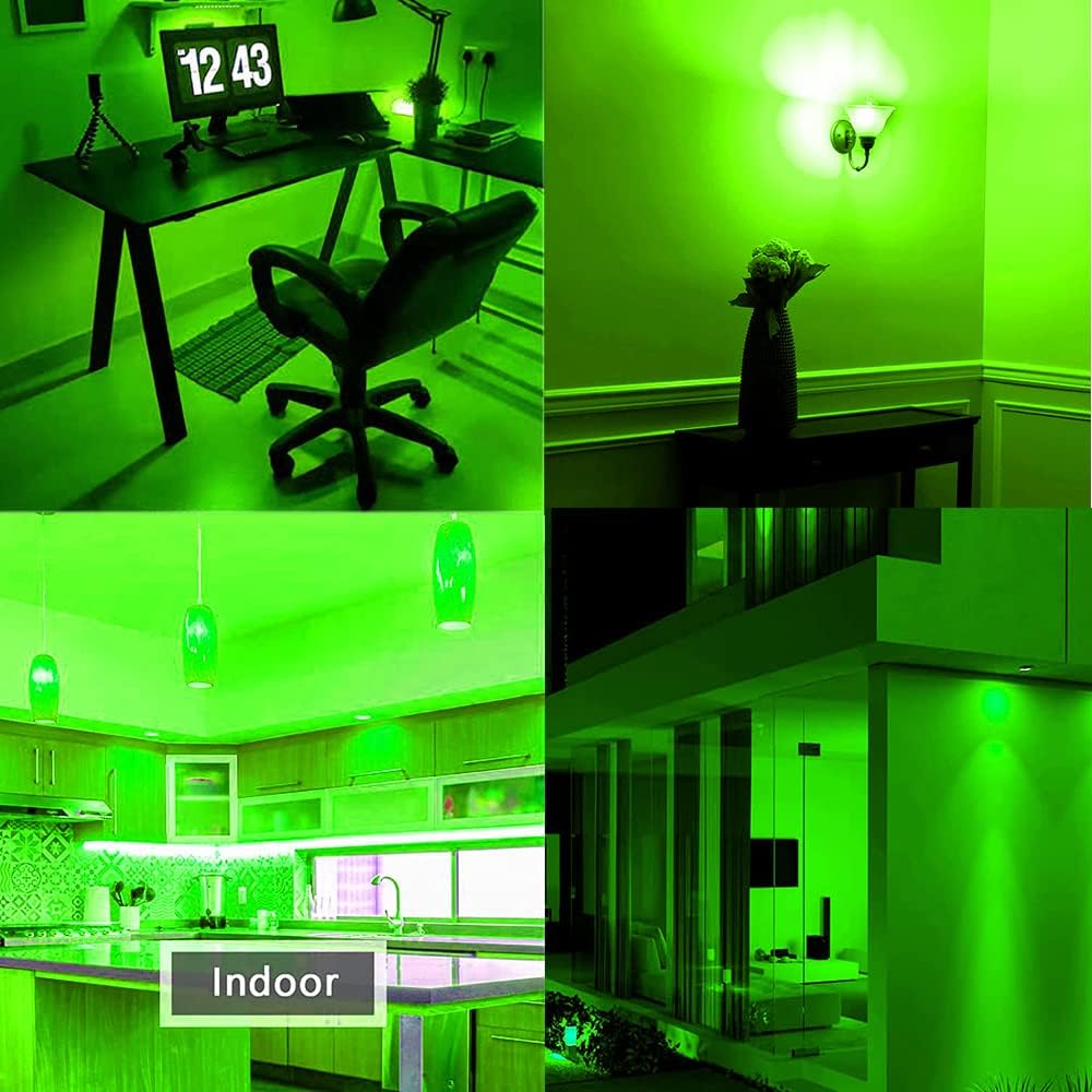 Bombillas LED verdes T10, luces LED verdes E26 que reemplazan hasta 60 W, bombillas tubulares LED de 5 pulgadas, bombillas de colores para porche,