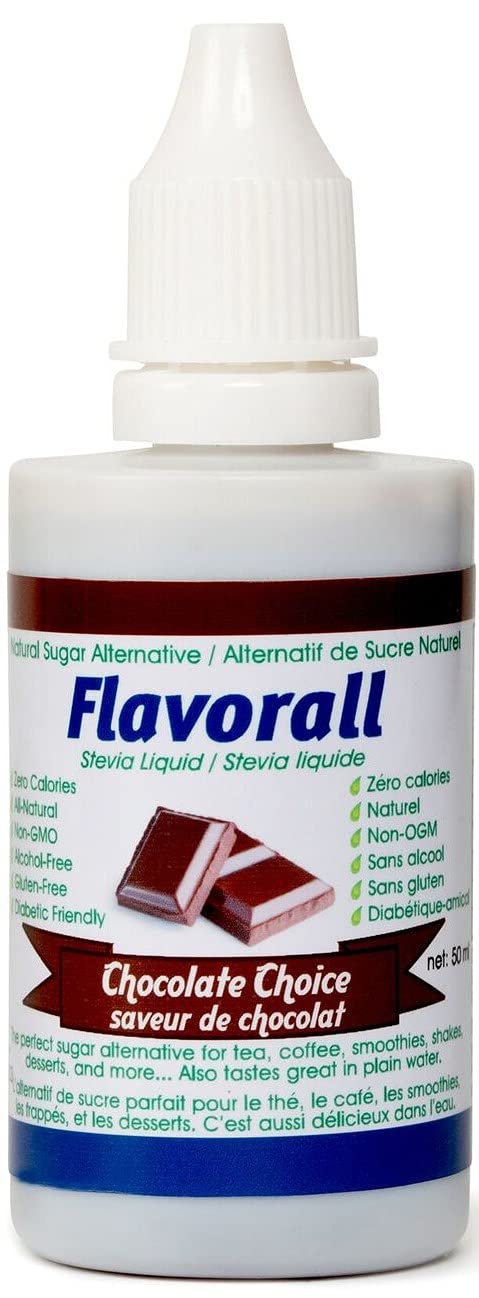 Flavorall Stevia saborizada de 1.7 fl oz, elección de chocolate, 30 sabores, gotas líquidas de stevia, edulcorante cero calorías, gotas de stevia