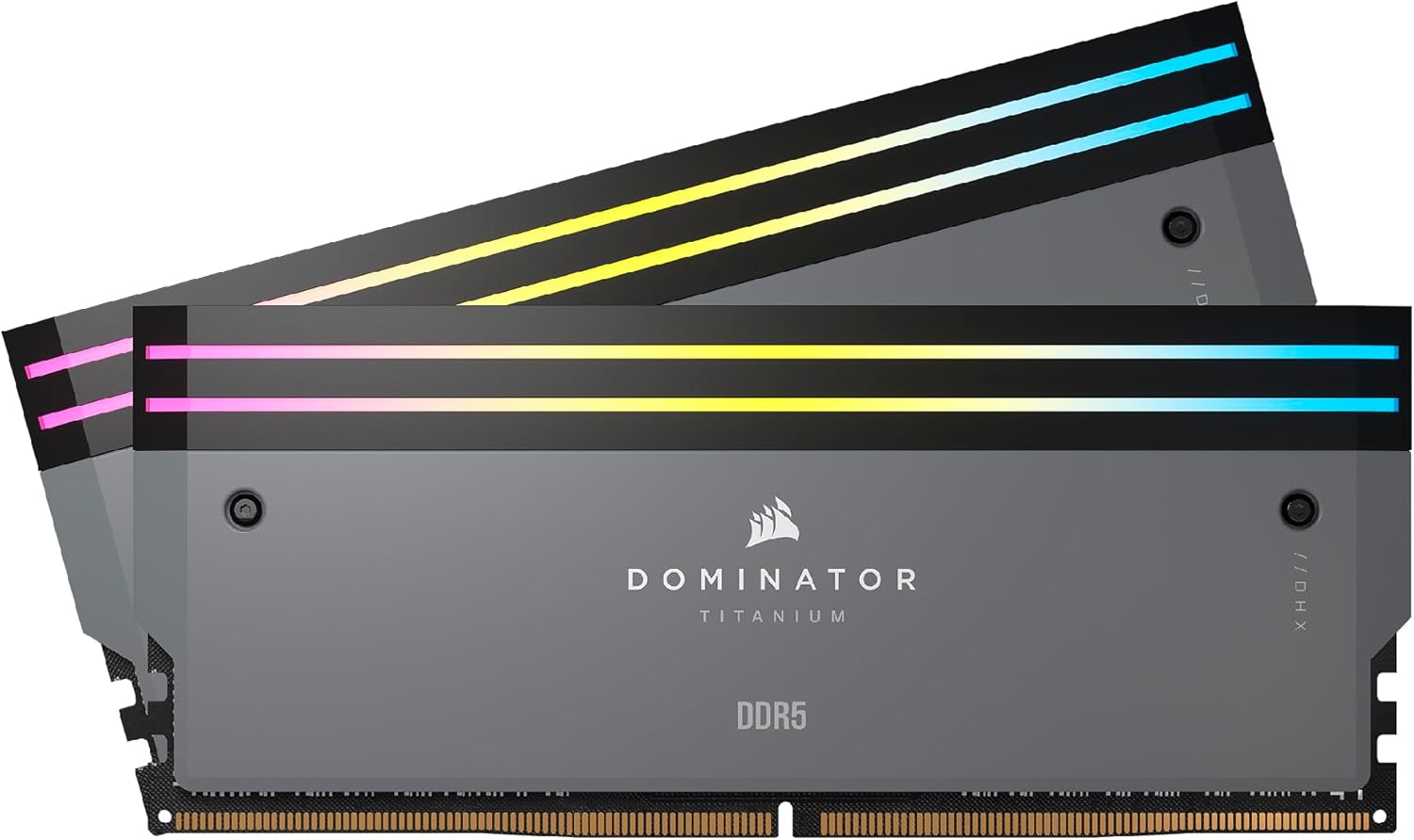 CORSAIR Dominator Titanium RGB DDR5 RAM 64 GB (2 x 32 GB) DDR5 6000 MHz CL30 AMD Expo iCUE Memoria de computadora compatible – Gris