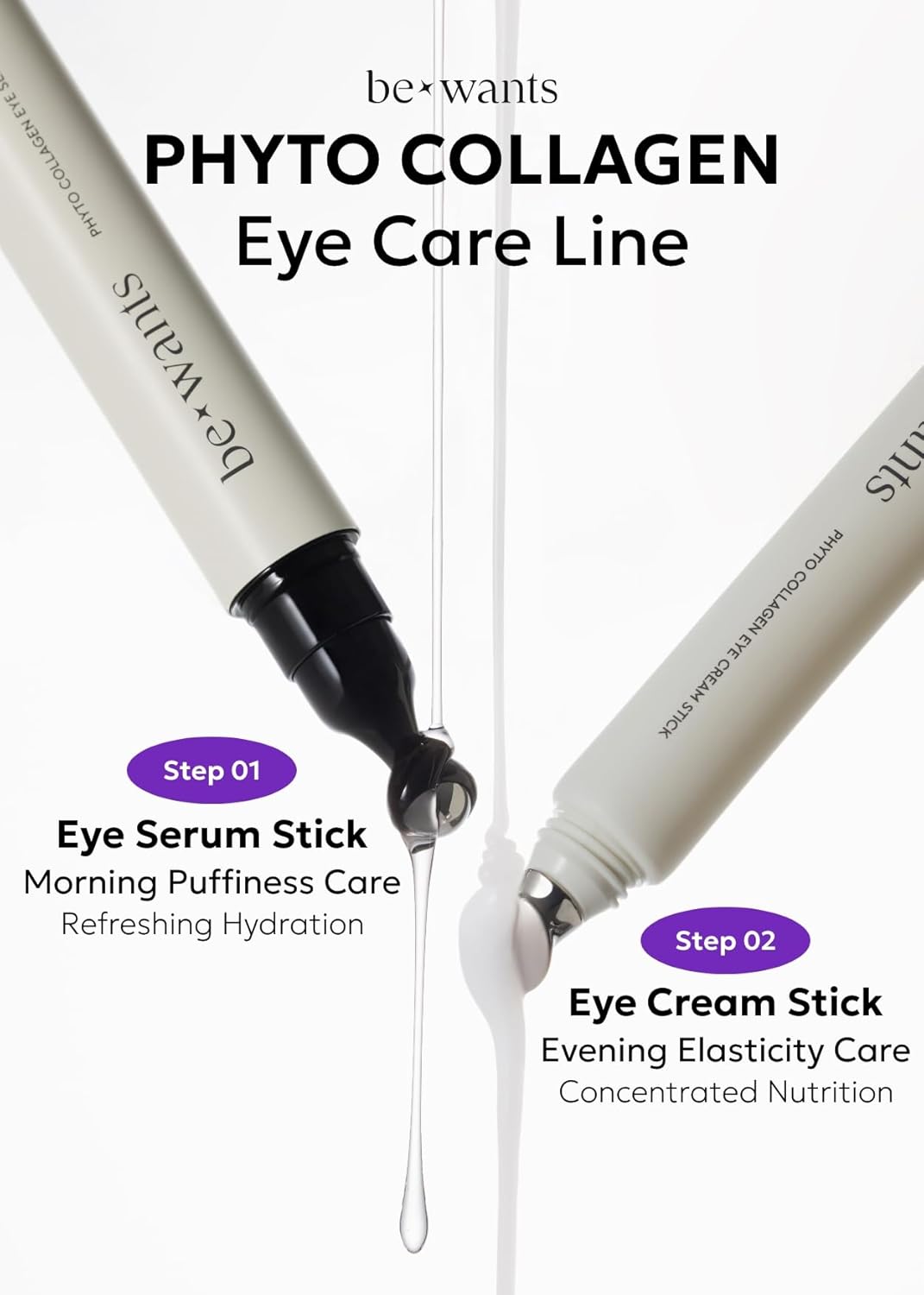 bewants Cica Collagen Lifting Cream (1.7 onzas líquidas), suero de ojos roll-on y crema para ojos