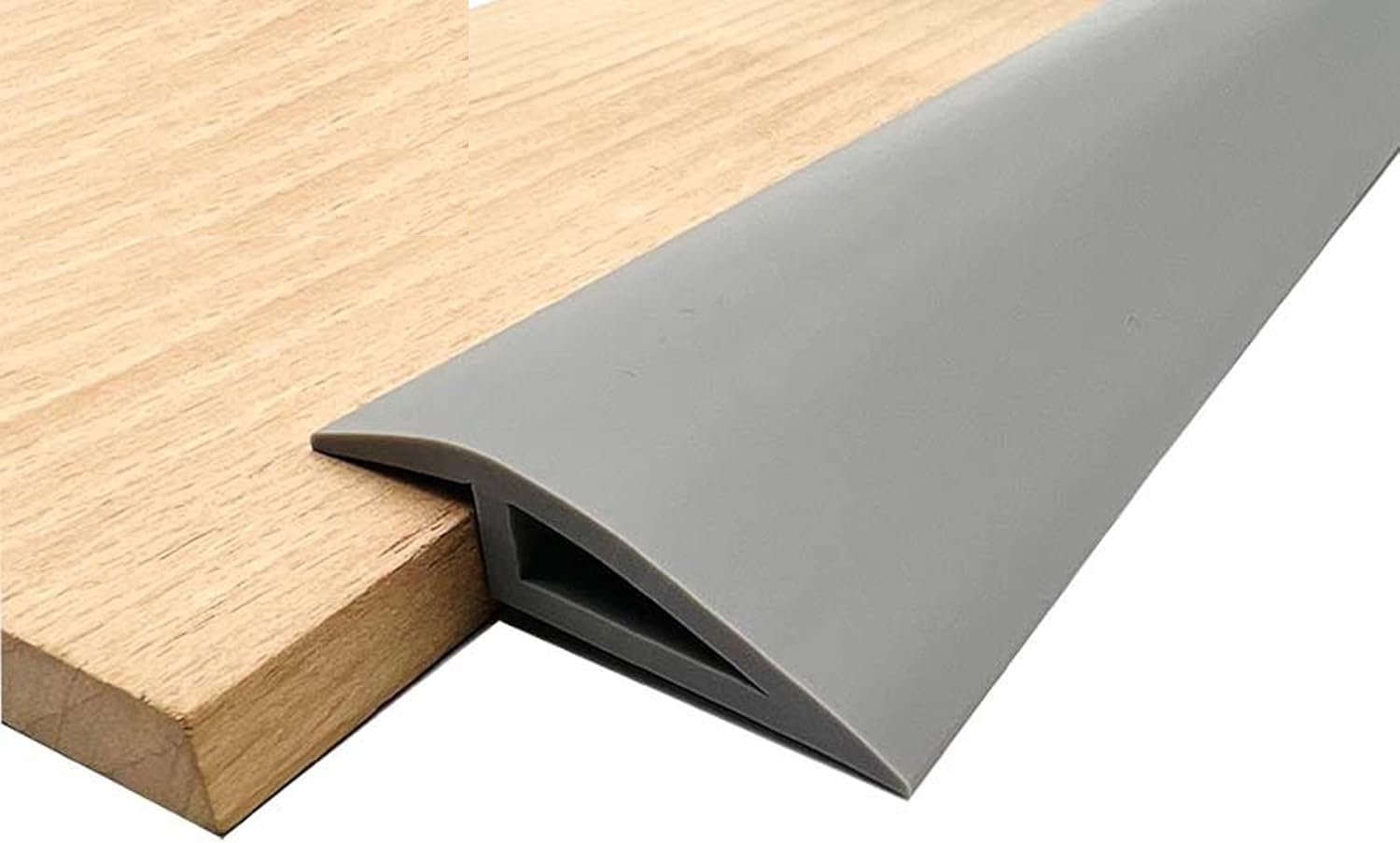 Reductor de bordes de 6.56 pies, tira de transición de umbral de borde recto, vinilo de borde de madera dura, protector de borde de rampa de borde