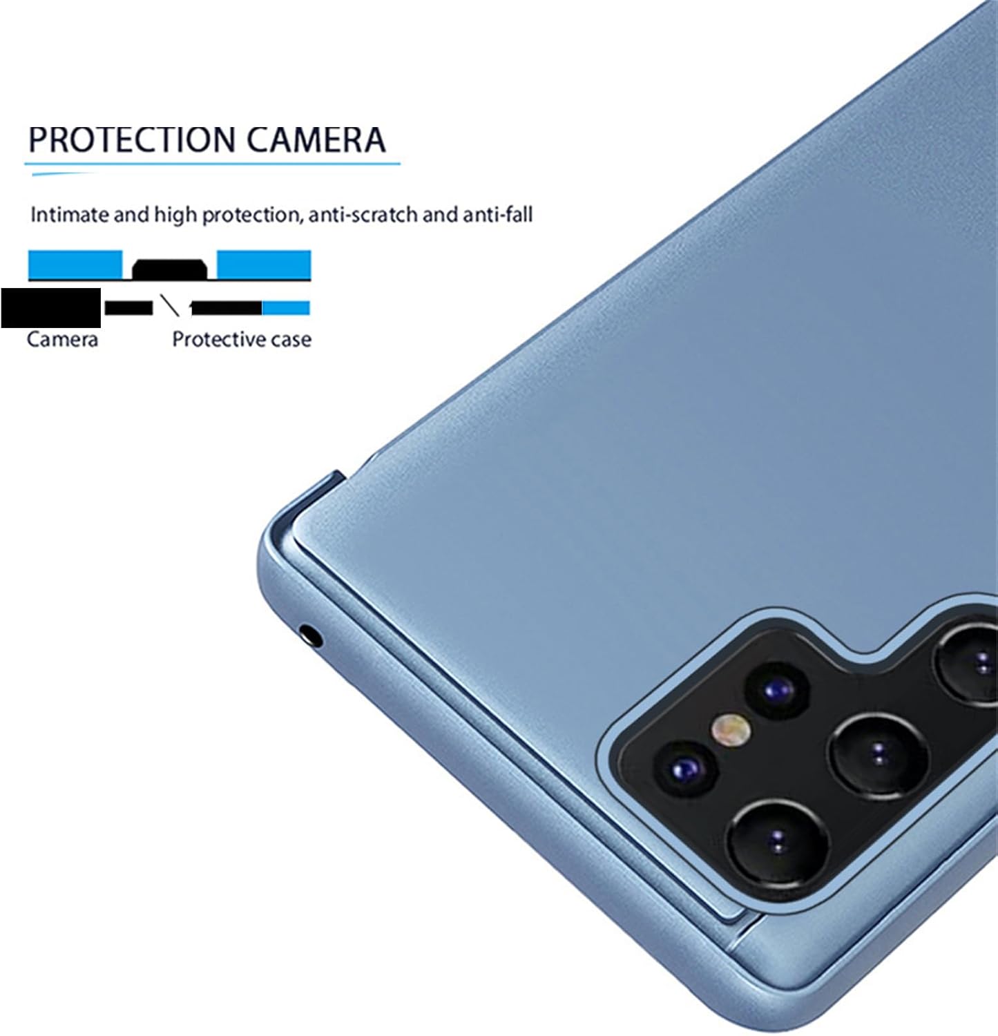 Funda con espejo para Samsung Galaxy S22 Ultra 5G (no S22) para mujer, maquillaje al aire libre, bonita funda delgada para teléfono, protección