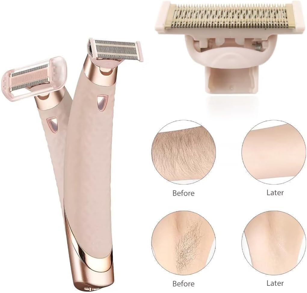 Cabezales de repuesto para maquinilla de afeitar Flawless Nu Razor, cabezal de repuesto de cuerpo chapado en oro rosa con tapas (2 unidades)