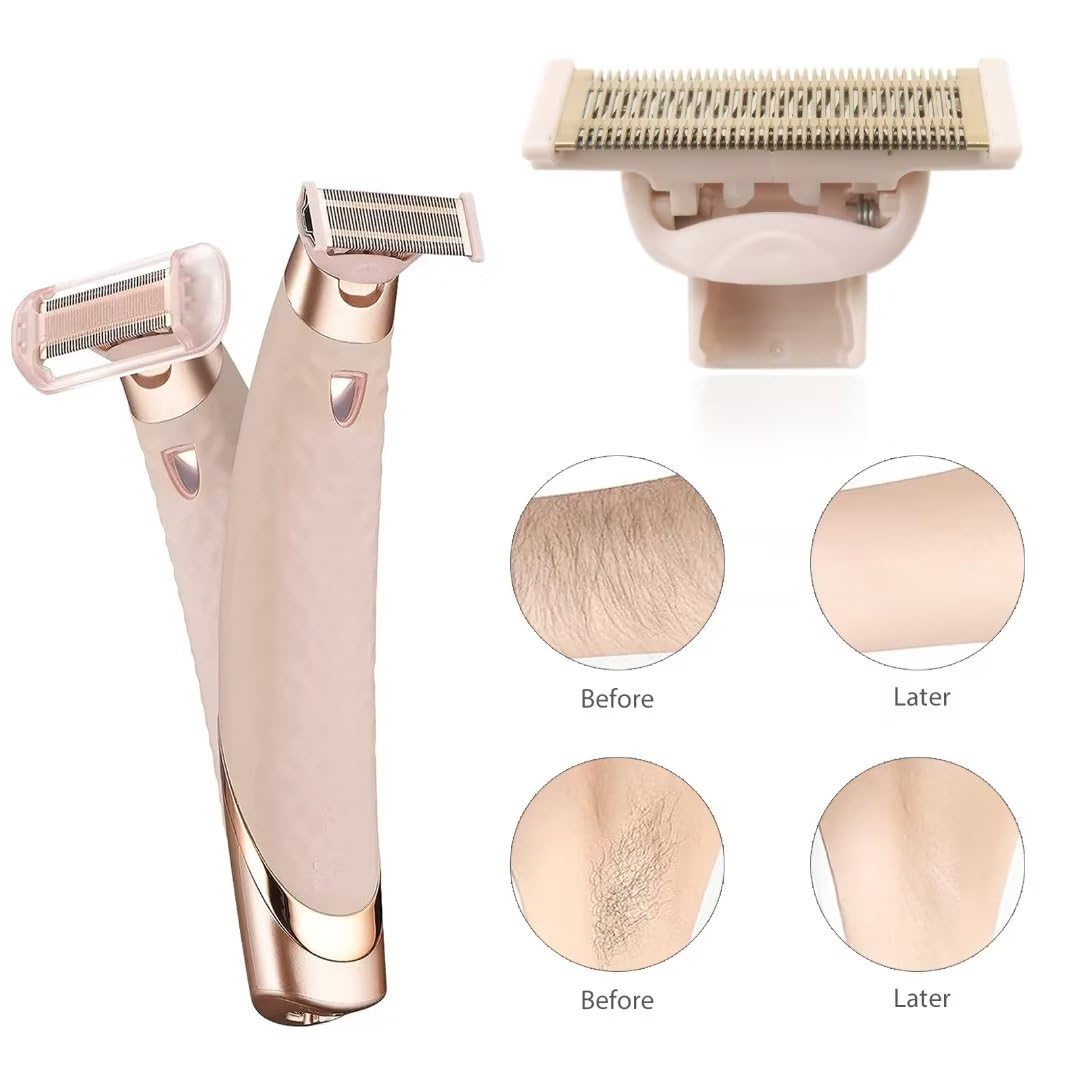 Paquete de 2 cabezales de repuesto para cuchillas de repuesto para cuchillas de repuesto Finish Touch Flawless Nu Razor, oro rosa