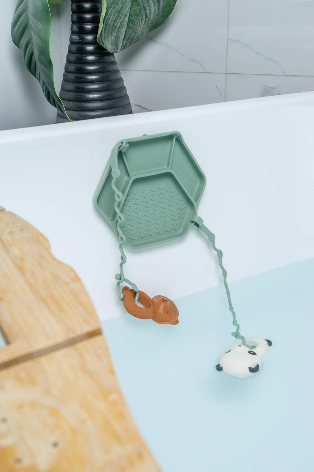Placa todo en uno + sistema de fijación de correas de juguete – Placa de succión de silicona dividida para bebés + niños pequeños – Primeros