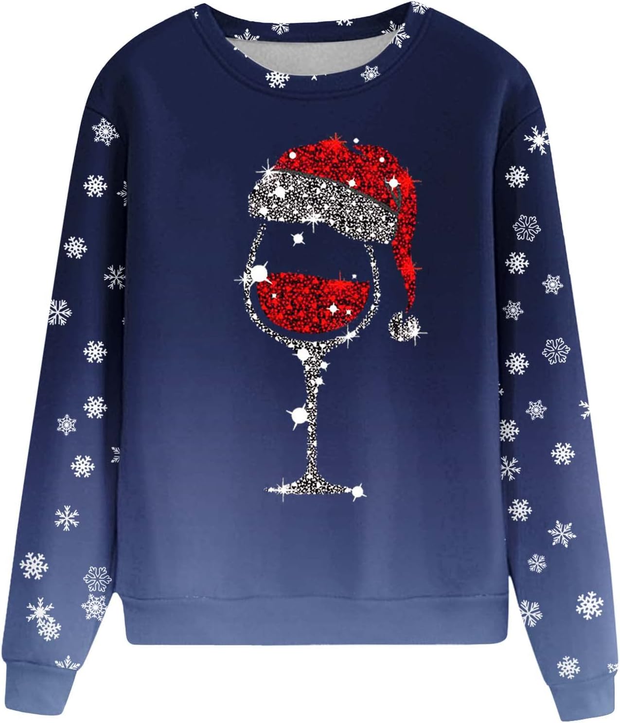 SNKSDGM Sudaderas de manga larga con gráficos navideños para mujer, cuello redondo, holgados, camisetas