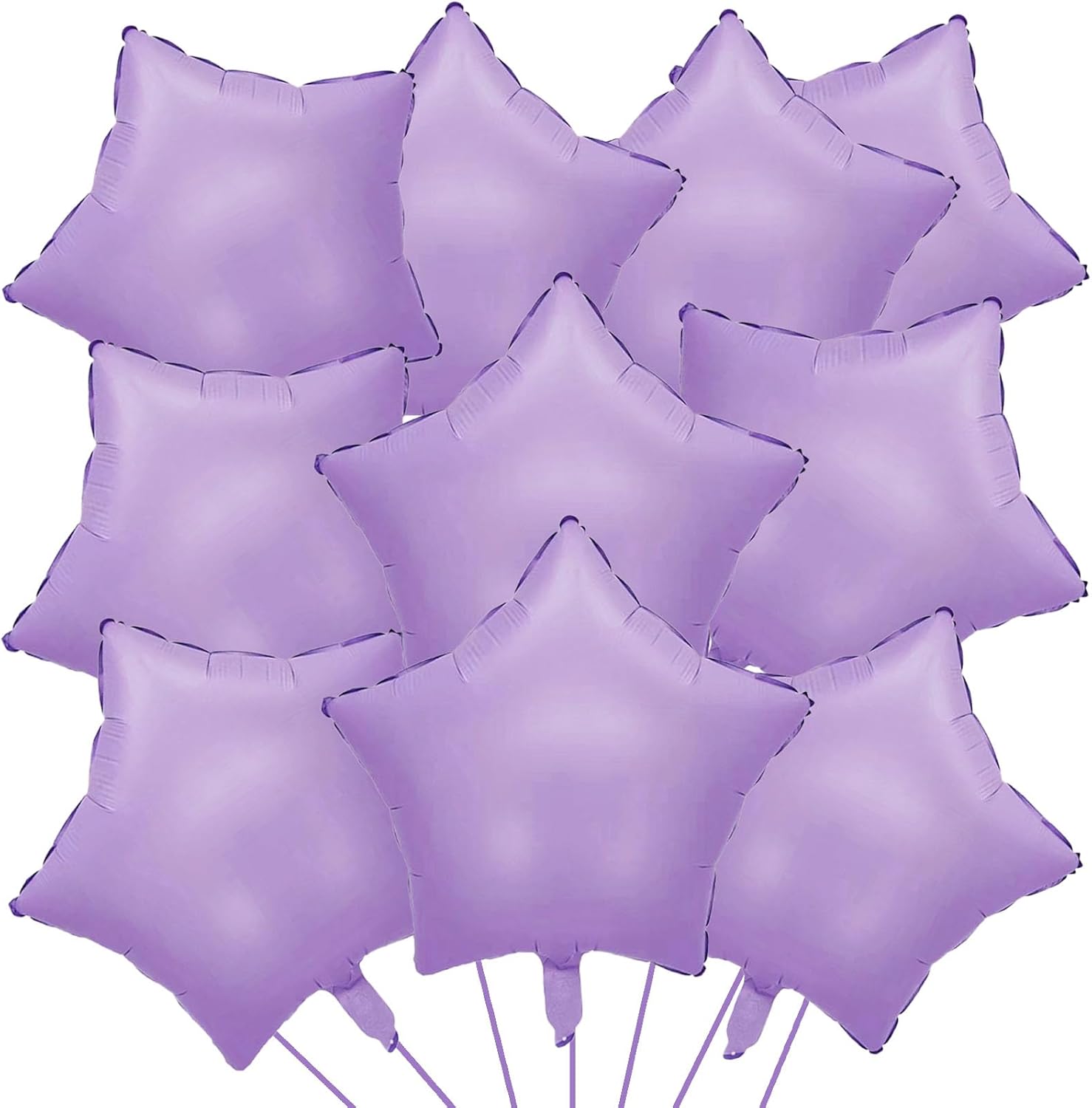 KALOR Globos de Mylar de estrella de color morado pastel de 18 pulgadas, 10 globos de helio en forma de estrella para bodas, baby shower,