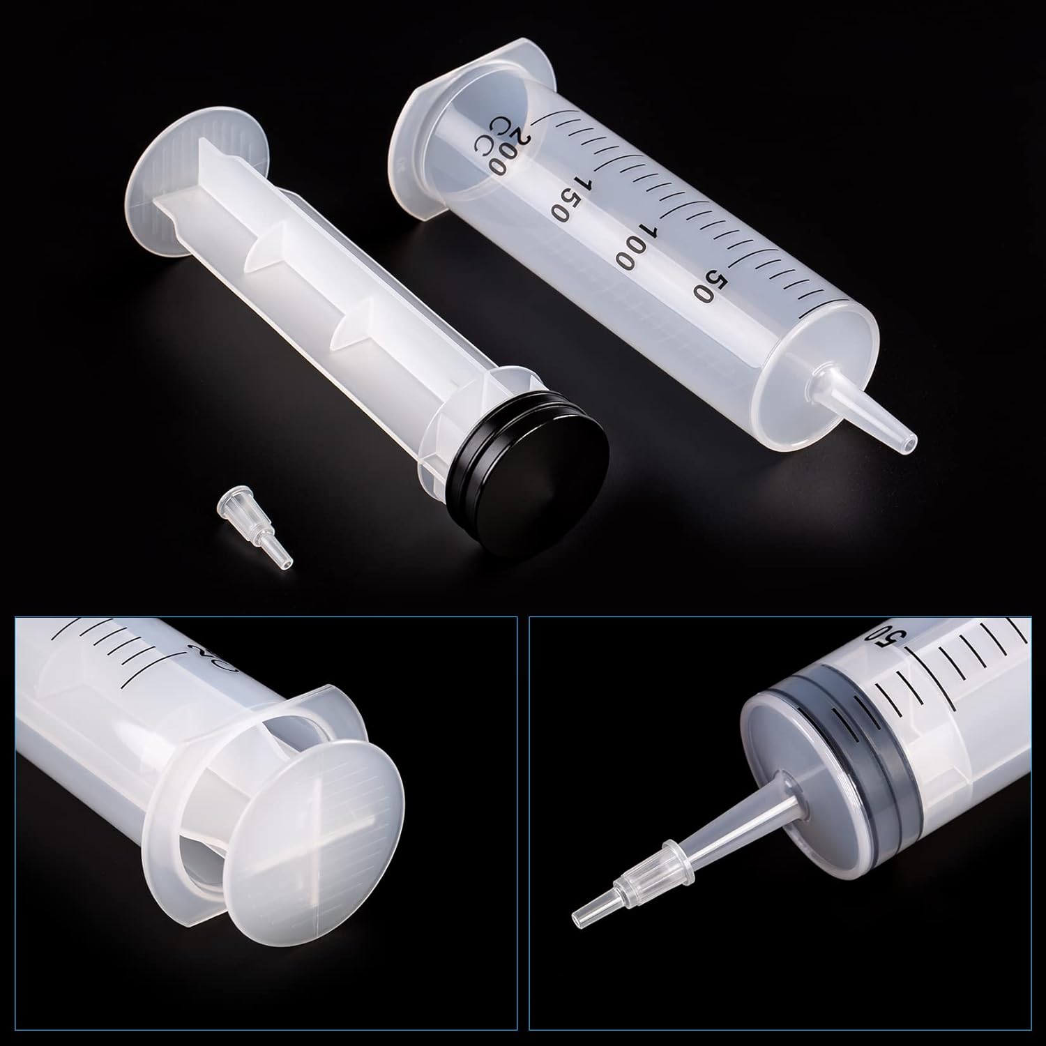 SHAOTONG Jeringas de 6.8 fl oz con tubo de 40 pulgadas y adaptador de punta, para alimentar mascotas, recarga de líquidos, líquido de aceite de
