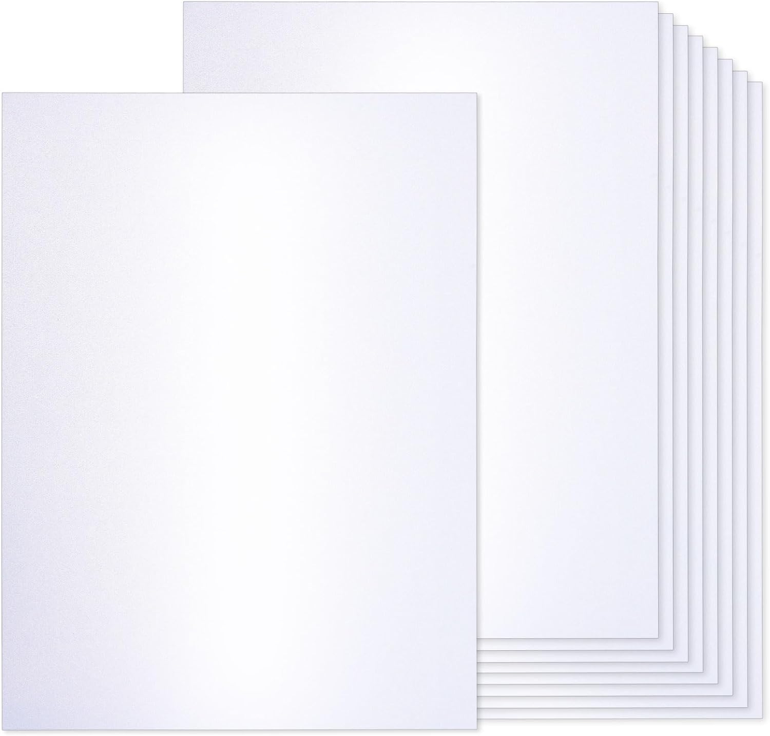 36 hojas de cartulina blanca brillante, papel de cartulina metálica de 8.5 x 11 pulgadas, cubierta de papel nacarado de 92 libras, papel de