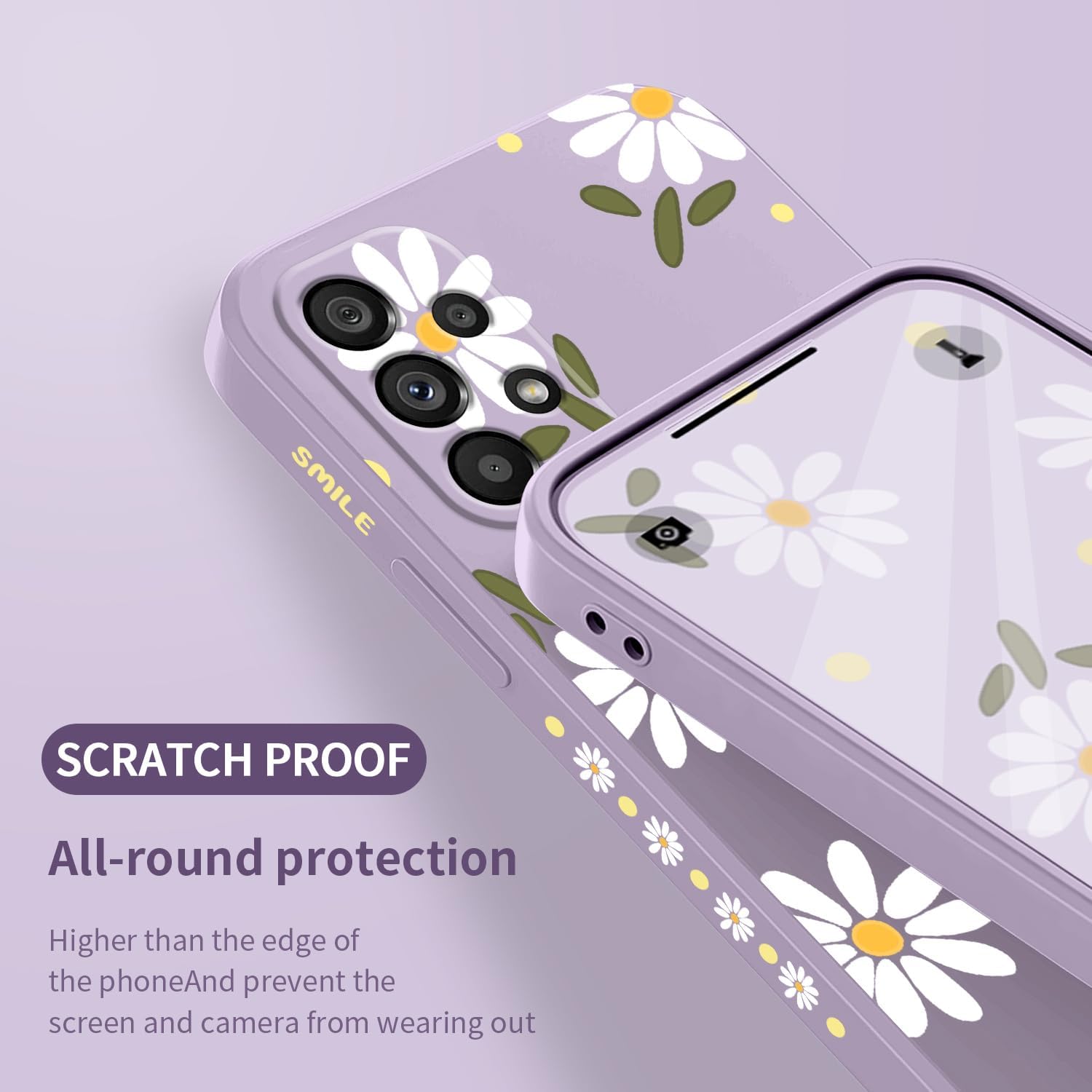 LEECG Funda para teléfono Galaxy A53 5G, para Samsung Galaxy A53 5G, diseño creativo lateral, funda protectora de silicona suave para mujer, funda