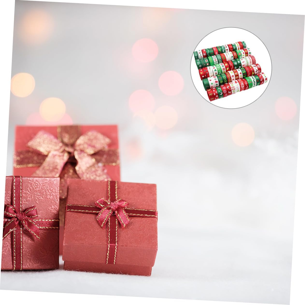 COHEALI 3 Packs Christmas Gift Bows Ribbon Gift Ribbons for Presents Ribbon Tape Holiday Ribbon Wired Present Ribbon Satin Ribbon Ribbons for Crafts